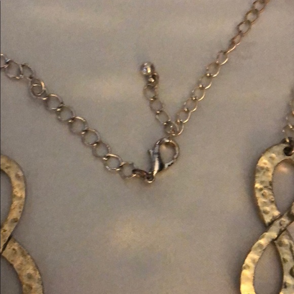 Infinity Hammered Gold & Silver Necklace - Picture 3 of 4